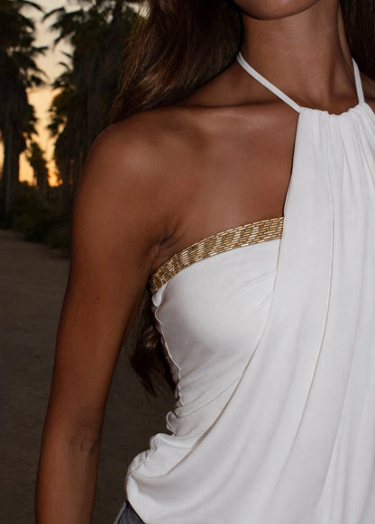 White Bandeau Top
