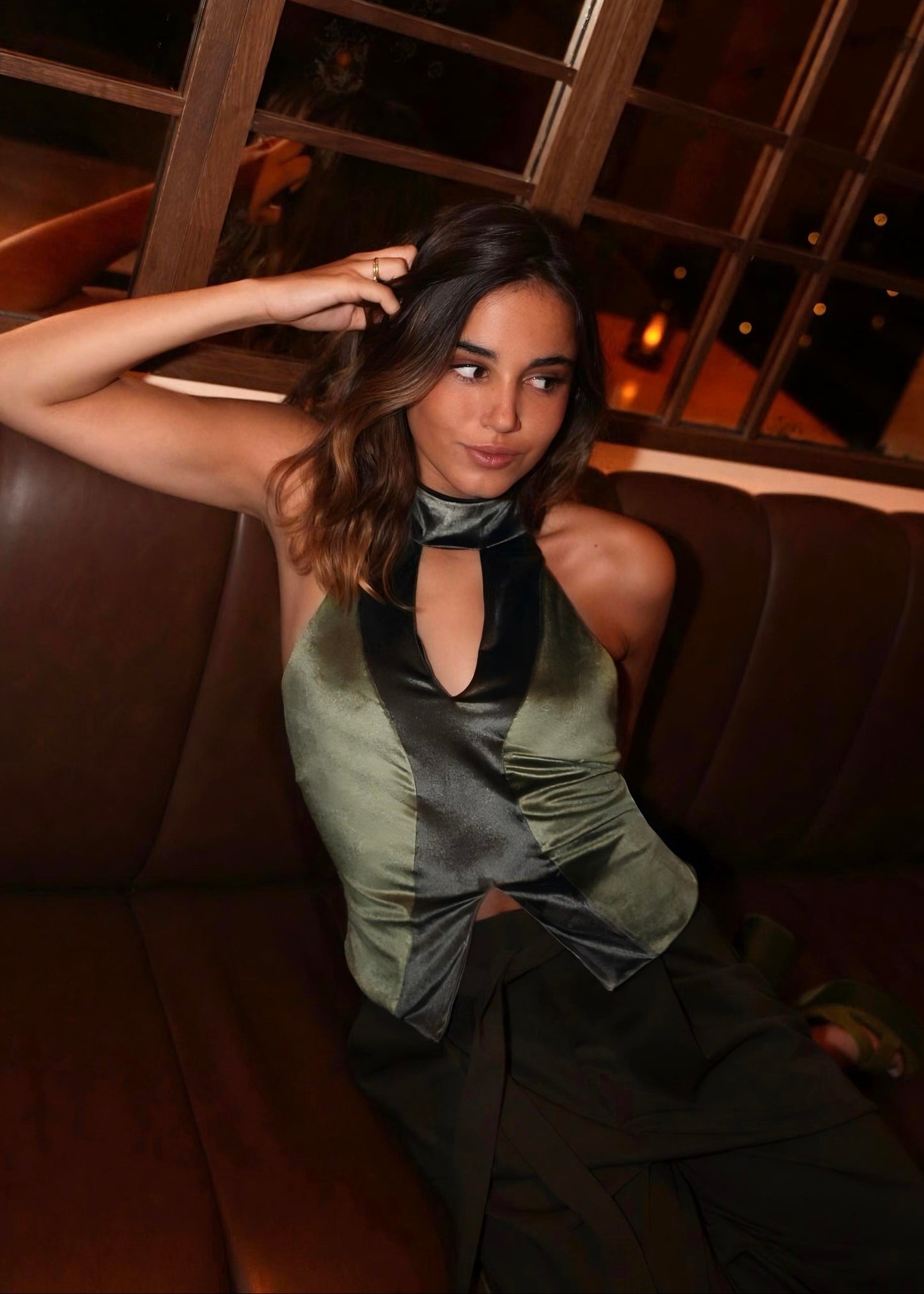 GREEN VELVET TOP